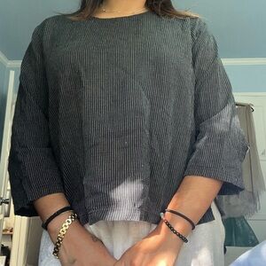 Black Striped Women's Top